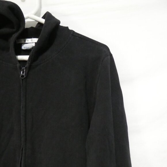 OLD NAVY - Stretch | 18 pit to pit measured | Black Zip-Up Hooded Sweatshirt - Picture 6 of 15